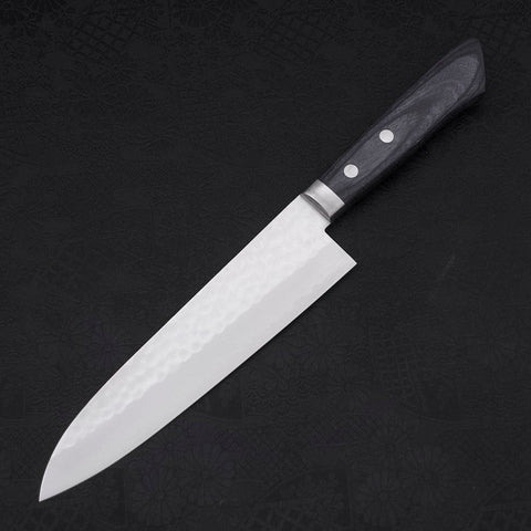 Gyuto VG-10 Tsuchime Damascus Western Dark Blue Handle 180mm-[Musashi]-[Japanese-Kitchen-Knives]
