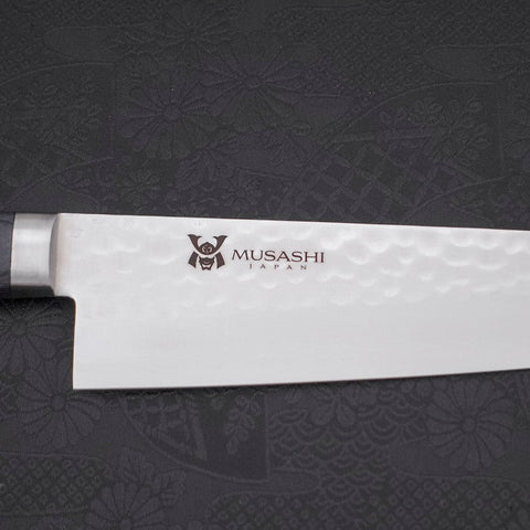 Gyuto VG-10 Tsuchime Damascus Western Dark Blue Handle 180mm-[Musashi]-[Japanese-Kitchen-Knives]