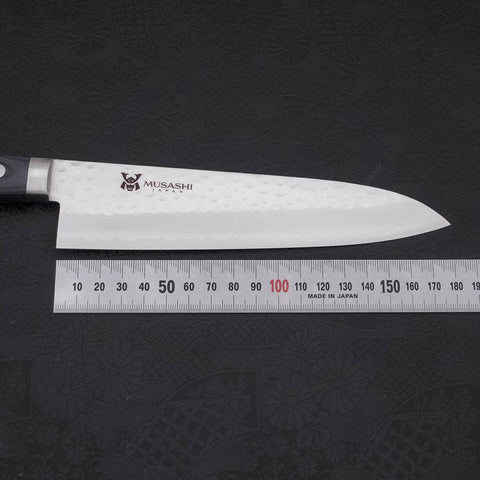 Gyuto VG-10 Tsuchime Damascus Western Dark Blue Handle 180mm-[Musashi]-[Japanese-Kitchen-Knives]