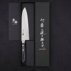 Gyuto VG-10 Tsuchime Damascus Western Dark Blue Handle 180mm-[Musashi]-[Japanese-Kitchen-Knives]