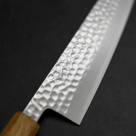 Gyuto VG-10 Tsuchime Damascus Yaki Urushi Handle 210mm-[Musashi]-[Japanese-Kitchen-Knives]