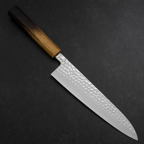 Gyuto VG-10 Tsuchime Damascus Yaki Urushi Handle 210mm-[Musashi]-[Japanese-Kitchen-Knives]