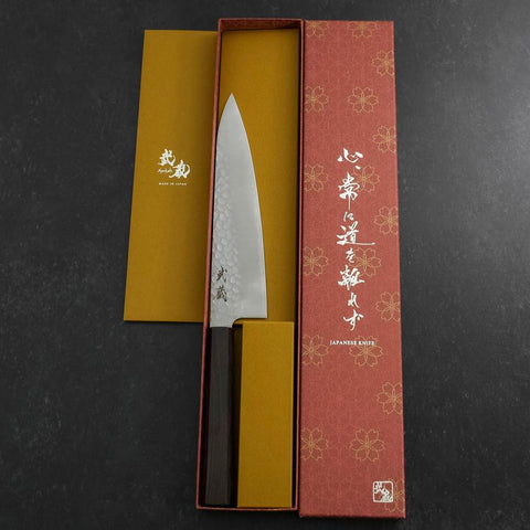 Gyuto VG-10 Tsuchime Ebony Handle 200mm-[Musashi]-[Japanese-Kitchen-Knives]