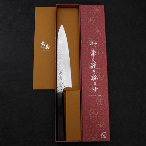 Gyuto VG-10 Tsuchime Ebony Handle 210mm-[Musashi]-[Japanese-Kitchen-Knives]