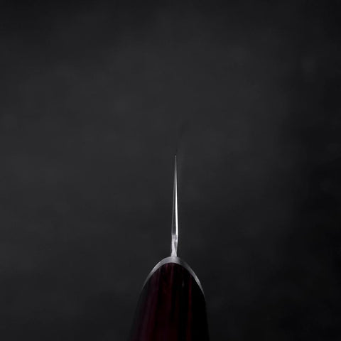 Gyuto VG-10 Tsuchime Oval Red Handle 180mm-[Musashi]-[Japanese-Kitchen-Knives]
