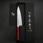 Gyuto VG-10 Tsuchime Western Red Handle 185mm-[Musashi]-[Japanese-Kitchen-Knives]