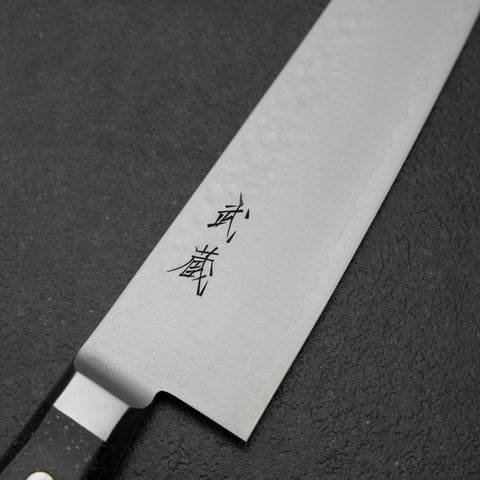 Gyuto VG-5 Tsuchime Black Marble Handle 210mm (8.3”)-[Musashi]-[Japanese-Kitchen-Knives]