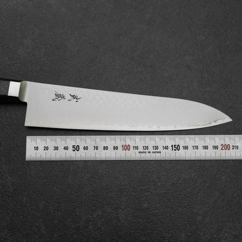 Gyuto VG-5 Tsuchime Black Marble Handle 210mm (8.3”)-[Musashi]-[Japanese-Kitchen-Knives]