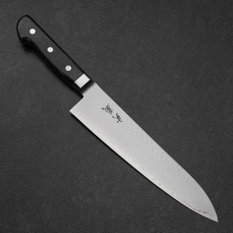 Gyuto VG-5 Tsuchime Black Marble Handle 210mm (8.3”)-[Musashi]-[Japanese-Kitchen-Knives]