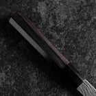 Gyuto White Steel #1 Kurouchi Tsuchime Buffalo Ebony Handle 210mm (8.3”)-[Musashi]-[Japanese-Kitchen-Knives]