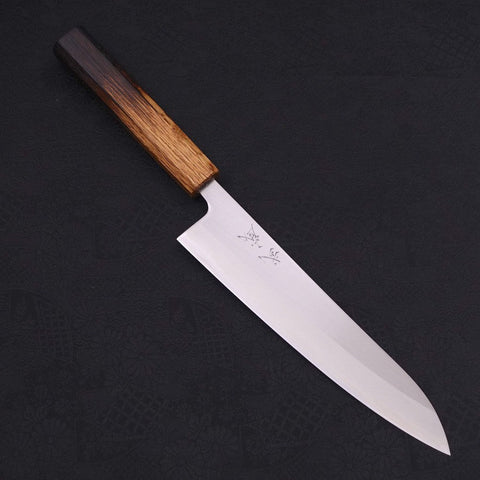 Gyuto White Steel #1 Polished Yaki Urushi Handle 210mm (8.3”)-[Musashi]-[Japanese-Kitchen-Knives]