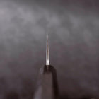 Gyuto White Steel #2 Kurouchi Stainless Clad Chokin Dragon Buffalo Ebony Handle 190mm-[Musashi]-[Japanese-Kitchen-Knives]