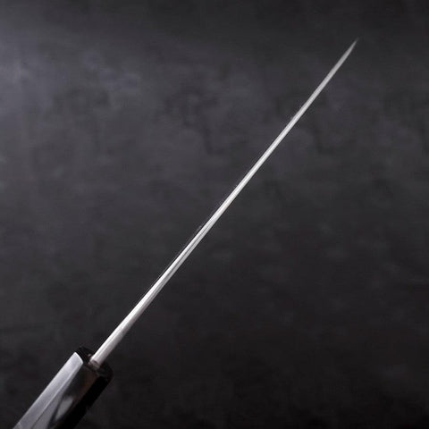 Gyuto White Steel #2 Kurouchi Stainless Clad Chokin Dragon Buffalo Ebony Handle 190mm-[Musashi]-[Japanese-Kitchen-Knives]