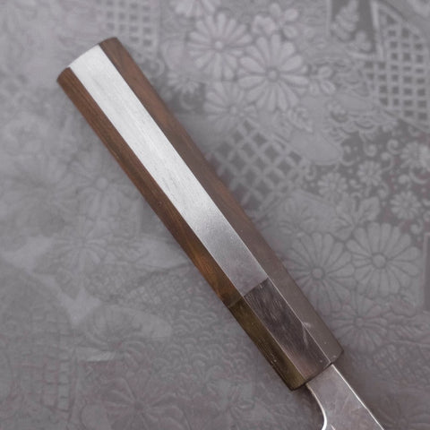 Gyuto White Steel #2 Kurouchi Stainless Clad Chokin Dragon Buffalo Ebony Handle 190mm-[Musashi]-[Japanese-Kitchen-Knives]