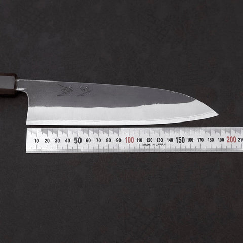 Gyuto White Steel #2 Kurouchi Stainless Clad Ebony Handle 180mm-[Musashi]-[Japanese-Kitchen-Knives]