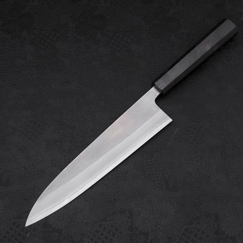 Gyuto White Steel #2 Nashiji Ebony Handle 210mm-[Musashi]-[Japanese-Kitchen-Knives]