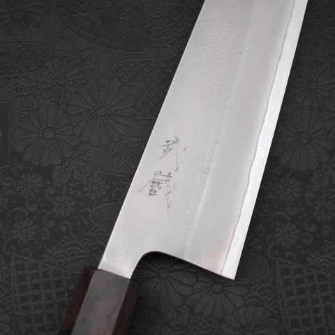 Gyuto White Steel #2 Nashiji Ebony Handle 210mm-[Musashi]-[Japanese-Kitchen-Knives]