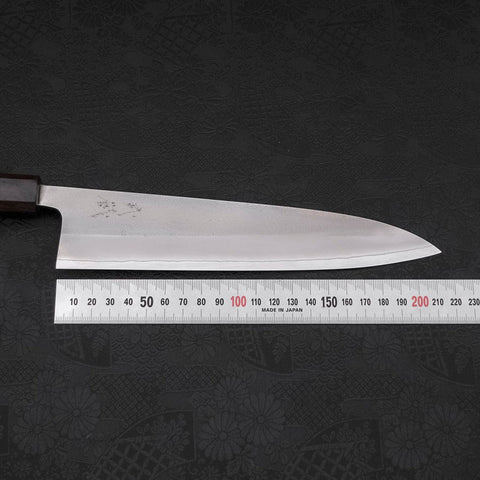 Gyuto White Steel #2 Nashiji Ebony Handle 210mm-[Musashi]-[Japanese-Kitchen-Knives]