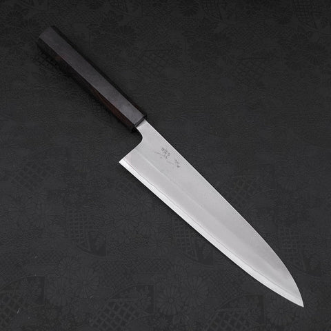 Gyuto White Steel #2 Nashiji Ebony Handle 210mm-[Musashi]-[Japanese-Kitchen-Knives]