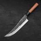 Gyuto White Steel #2 Stainless Clad Kurouchi Buffalo Teak Handle 210mm-[Musashi]-[Japanese-Kitchen-Knives]