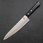 Gyuto White Steel #2 Stainless Clad Polished Western Black Handle 180mm-[Musashi]-[Japanese-Kitchen-Knives]