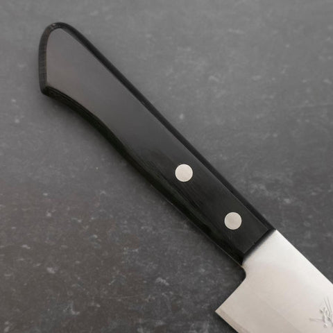 Gyuto White Steel #2 Stainless Clad Polished Western Black Handle 180mm-[Musashi]-[Japanese-Kitchen-Knives]