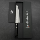 Gyuto White Steel #2 Stainless Clad Polished Western Black Handle 180mm-[Musashi]-[Japanese-Kitchen-Knives]