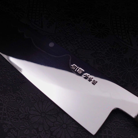 Gyuto White Steel #1 Mirror Moon-Fuji Water Honyaki Buffalo Ebony Handle With Sheath 240mm (9.4”)
