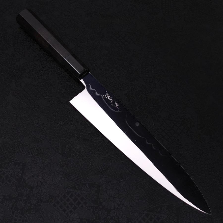 Gyuto White Steel #1 Mirror Moon-Fuji Water Honyaki Buffalo Ebony Handle With Sheath 240mm (9.4”)