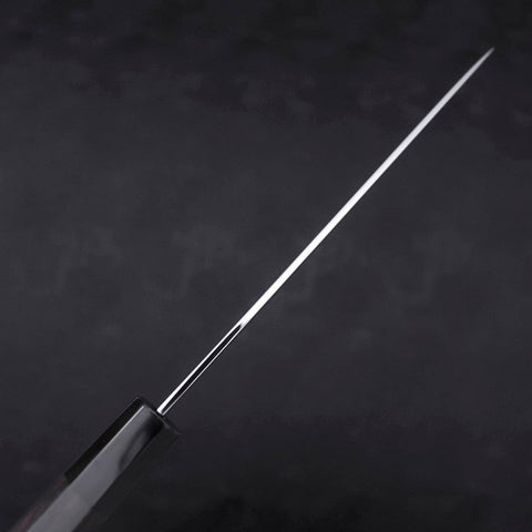 Gyuto White Steel #1 Mirror Water Honyaki Buffalo Ebony Handle With Sheath 210mm-[Musashi]-[Japanese-Kitchen-Knives]