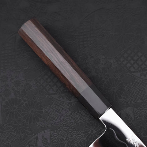 Gyuto White Steel #1 Mirror Water Honyaki Buffalo Ebony Handle With Sheath 210mm-[Musashi]-[Japanese-Kitchen-Knives]
