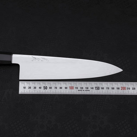 Gyuto White Steel #1 Mirror Water Honyaki Buffalo Ebony Handle With Sheath 210mm-[Musashi]-[Japanese-Kitchen-Knives]