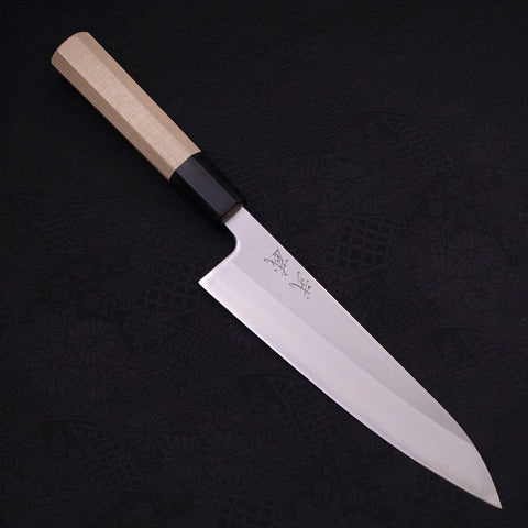 Gyuto White Steel #1 Polished Buffalo Magnolia Handle 180mm (7”)