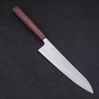 Gyuto White Steel #1 Polished Purple Urushi Handle 210mm-[Musashi]-[Japanese-Kitchen-Knives]