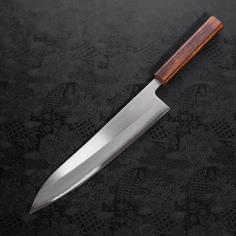 Gyuto White Steel #1 Polished Sumi Urushi Handle 240mm-[Musashi]-[Japanese-Kitchen-Knives]
