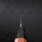Gyuto White Steel #1 Stainless Clad Tsuchime Buffalo Teak Handle 180mm-[Musashi]-[Japanese-Kitchen-Knives]