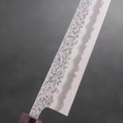 Gyuto White Steel #1 Stainless Clad Tsuchime Purple Urushi Handle 240mm-[Musashi]-[Japanese-Kitchen-Knives]