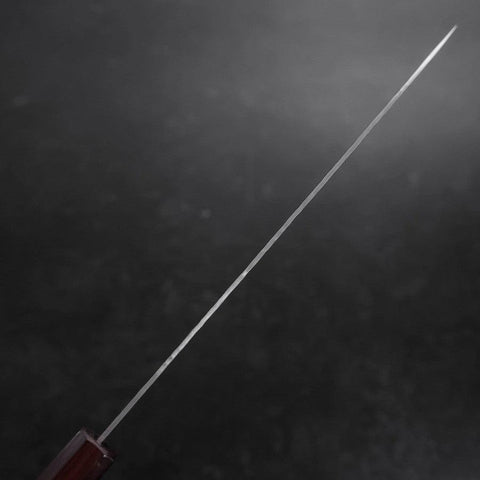 Gyuto White Steel #1 Stainless Clad Tsuchime Purple Urushi Handle 240mm-[Musashi]-[Japanese-Kitchen-Knives]