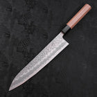 Gyuto White Steel #1 Stainless Clad Tsuchime Walnut Handle 240mm-[Musashi]-[Japanese-Kitchen-Knives]