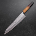 Gyuto White Steel #1 Stainless Clad Tsuchime Yaki Urushi Handle 240mm-[Musashi]-[Japanese-Kitchen-Knives]