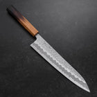 Gyuto White Steel #1 Stainless Clad Tsuchime Yaki Urushi Handle 240mm-[Musashi]-[Japanese-Kitchen-Knives]