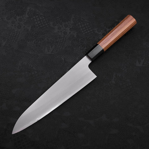 Gyuto White Steel #2 Kasumi Buffalo Teak Handle 210mm-[Musashi]-[Japanese-Kitchen-Knives]