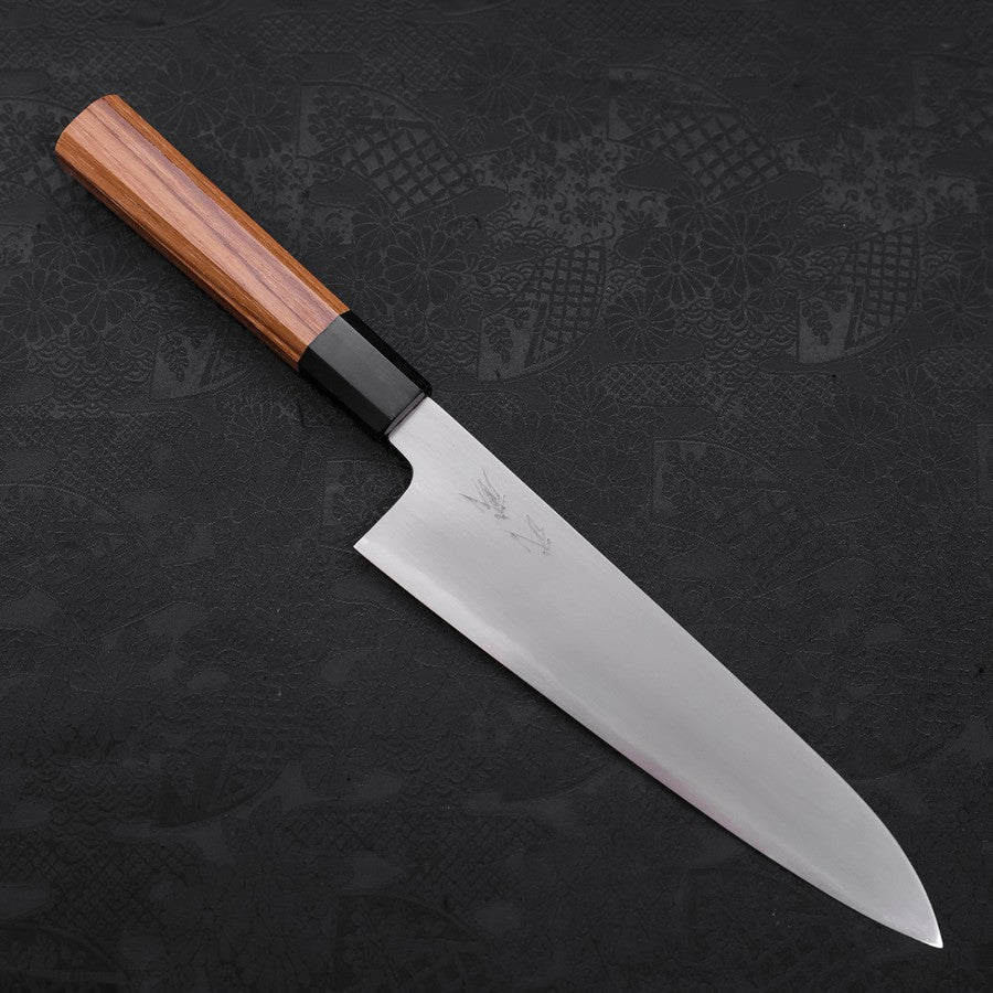 Gyuto White Steel #2 Kasumi Buffalo Teak Handle 210mm-[Musashi]-[Japanese-Kitchen-Knives]