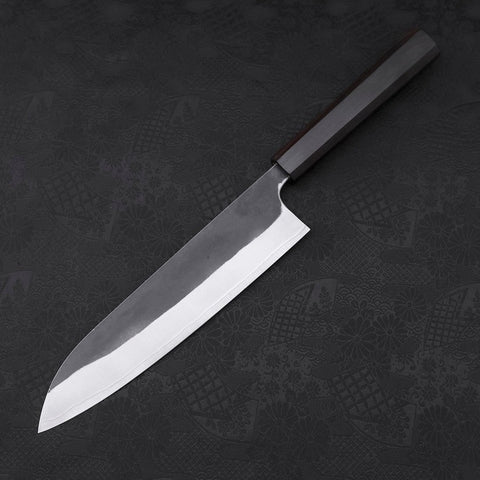 Gyuto White Steel #2 Kurouchi Stainless Clad Ebony Handle 210mm-[Musashi]-[Japanese-Kitchen-Knives]