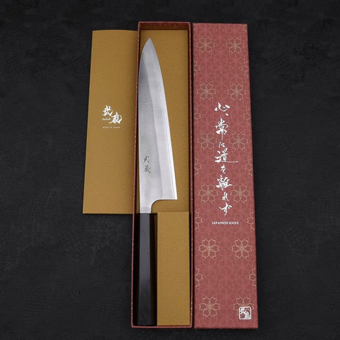 Gyuto White Steel #2 Nashiji Ebony Handle 240mm (9.4”)