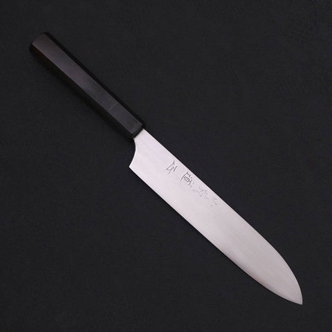 Gyuto White Steel #2 Super Polished Buffalo Ebony Handle 190mm-[Musashi]-[Japanese-Kitchen-Knives]