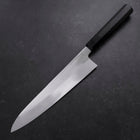 Gyuto White Steel #3 Mirror Honyaki Buffalo Ebony Handle-[Musashi]-[Japanese-Kitchen-Knives]