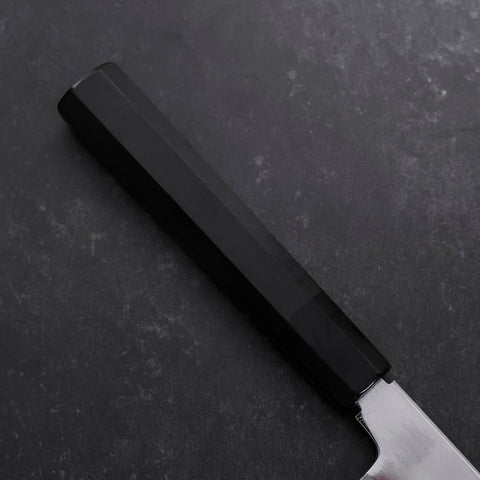 Gyuto White Steel #3 Mirror Honyaki Buffalo Ebony Handle-[Musashi]-[Japanese-Kitchen-Knives]