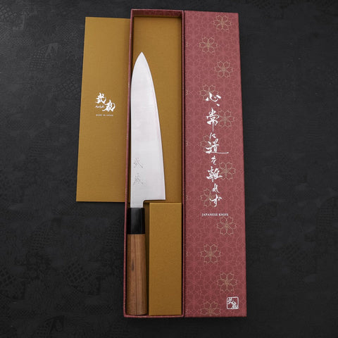 Gyuto ZDP-189 Polished Buffalo Teak Handle 210mm-[Musashi]-[Japanese-Kitchen-Knives]