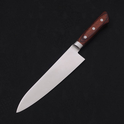 Gyuto knife AUS-8 Polished Western Mahogany Handle 180mm-[Musashi]-[Japanese-Kitchen-Knives]